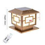 lampe solaire dorée moderne texture bois tricolore ip65 led autonomie
