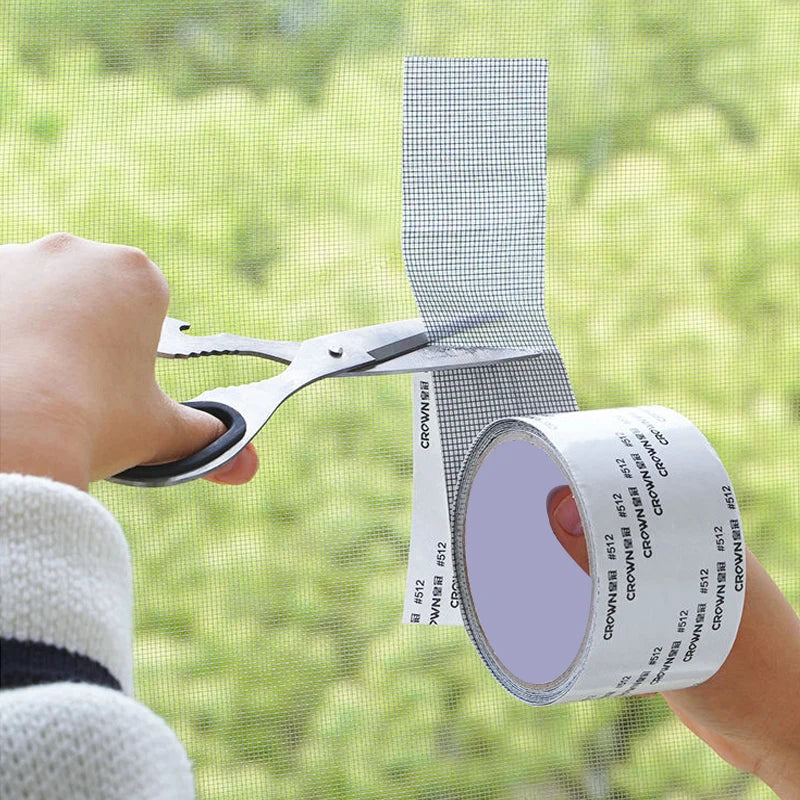 ruban moustiquaire adhésif maille fine gris clair anti insectes fenetre pratique filet fibre verre