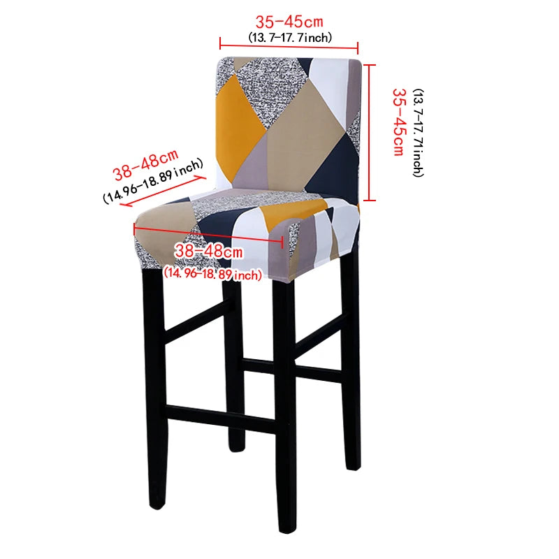 Housse de chaise de bar ajustée sur un tabouret moderne