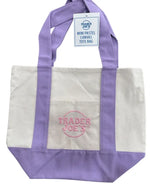 sac main réutilisable toile orange violet noir vert moderne poignées détachables étiquette logo sac
