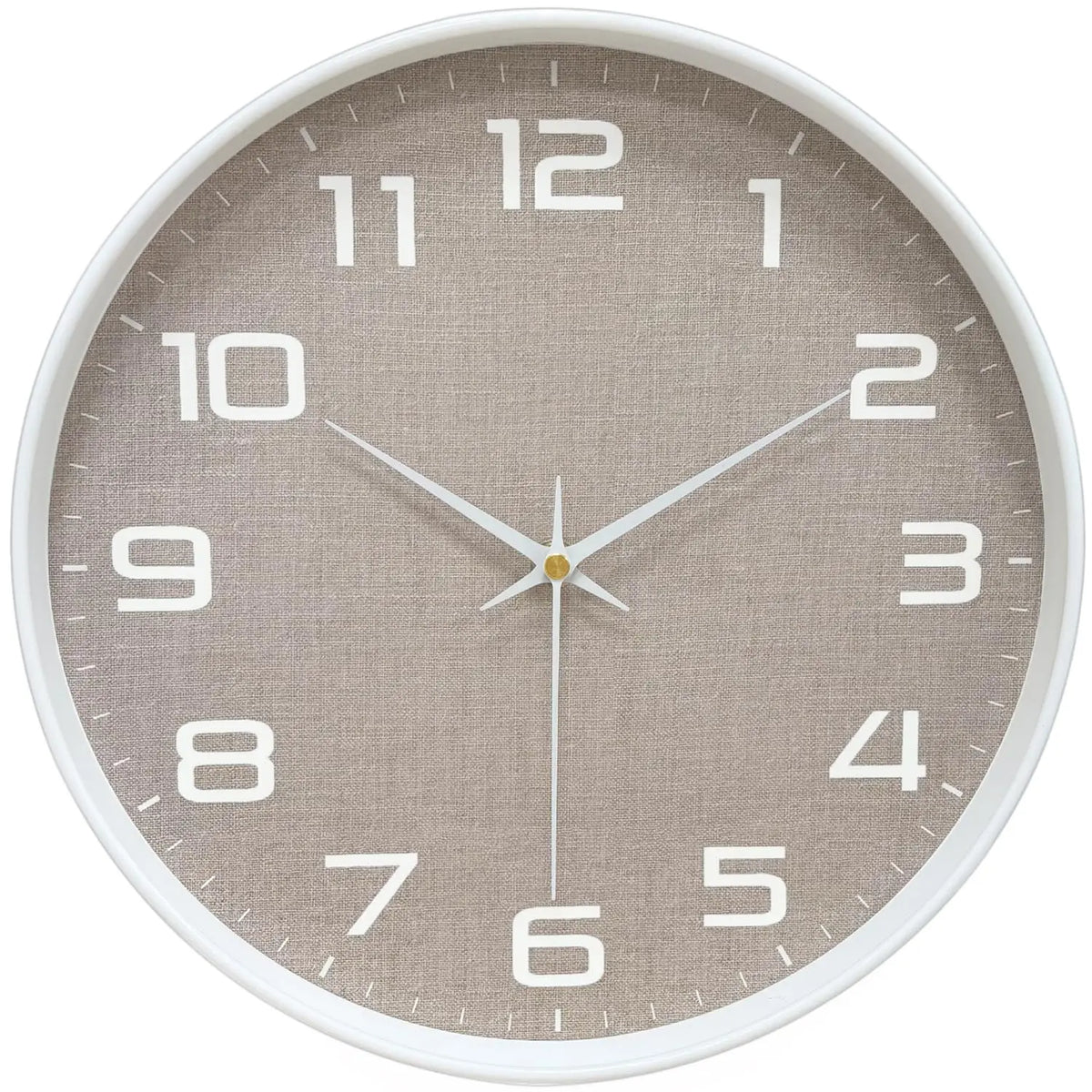horloge murale moderne aiguille quartz blanc marron doré inch 10 inch 12 inch minimaliste