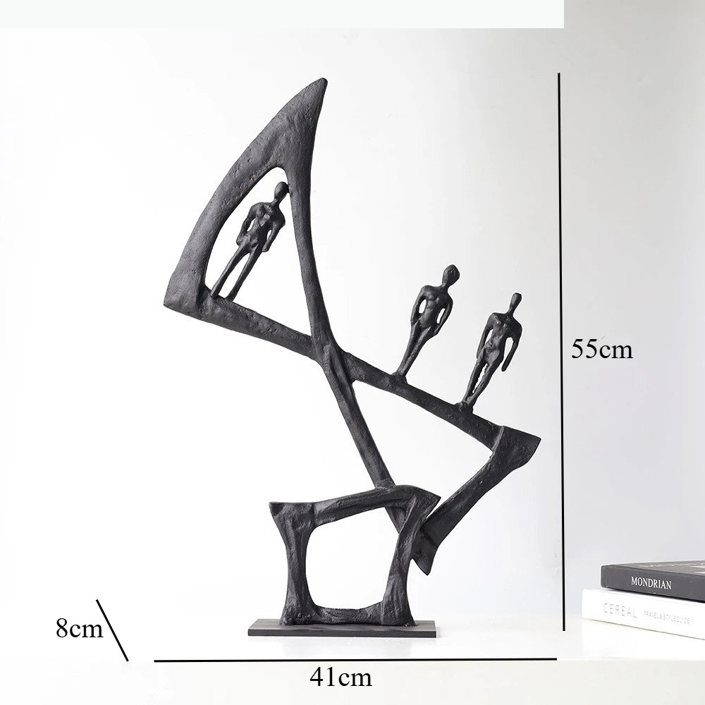 sculptures decoratives metal noir modernes texturées deco maison abstractes minimalistes