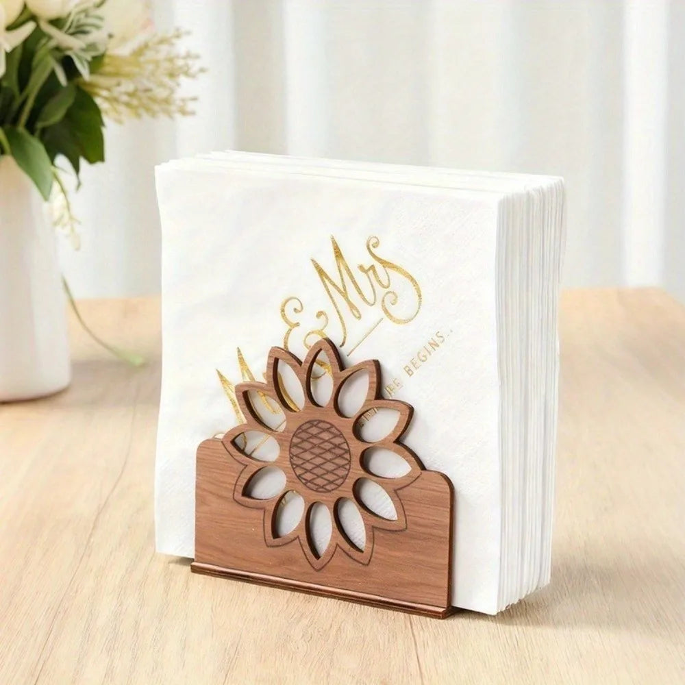 porte serviettes bois blanc élégant fleurs papillon chat rétro animal mignon tournesol détachable