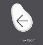 panneau toilettes moderne symboles homme femme flèche blanc adhésif 16.5cm 15.5cm