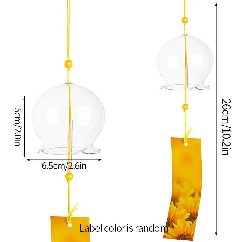 cloches vent verre transparentes moderne cordelette étiquettes coloréesextérieur decoration jardinartisanaux peint main