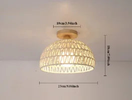 lampe suspendue tressée rotin naturel moderne 30cm 25cm sans ampoule lumière blanche chaude
