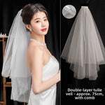 voile mariée blanc translucide classique comb métallique accessoire mariage photo femme