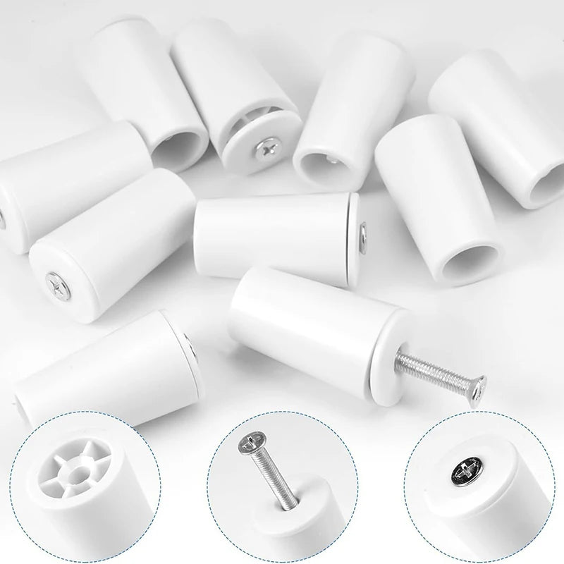 supports rideau blancs lisses modernes vis rondelles serrage stores opaques