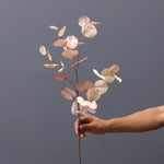 décoration intérieure branche artificielle feuilles ovales multicolore naturelle extérieur automne verte rose bleue orangée
