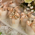 boîtes cadeaux mariage dentelle rubans satinés fleurs séchées nacrées élégantes romantiques blanc crème rose
