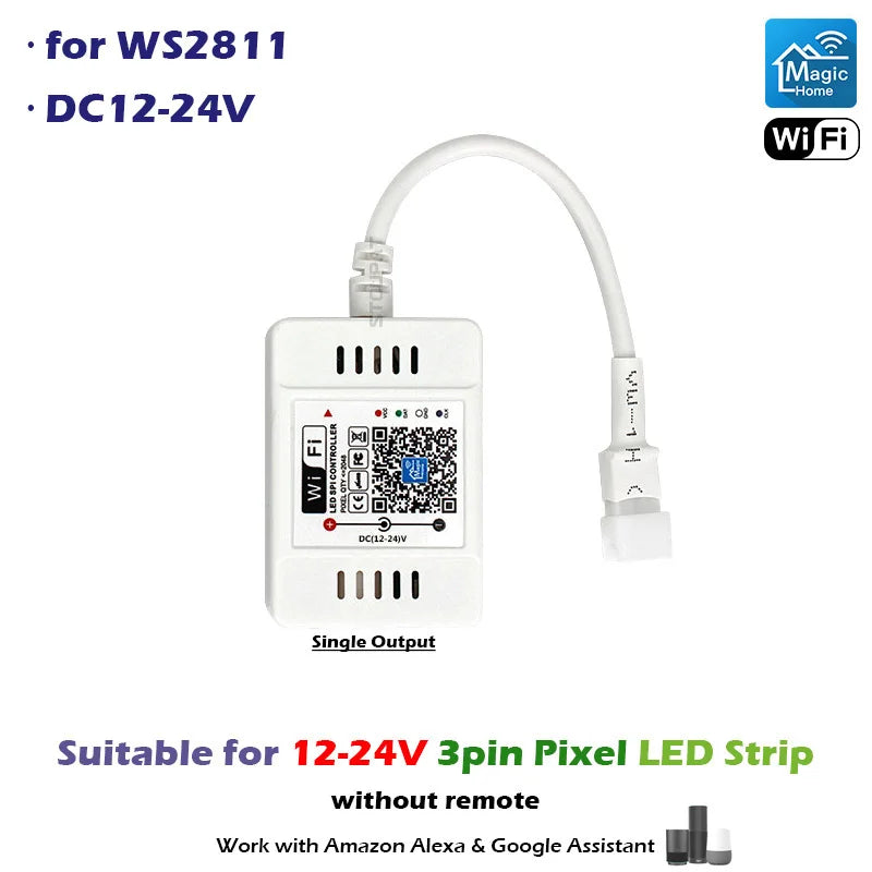 contrôleur led wifi moderne qr code compatible alexa assistant google 16 millions couleurs rgbw