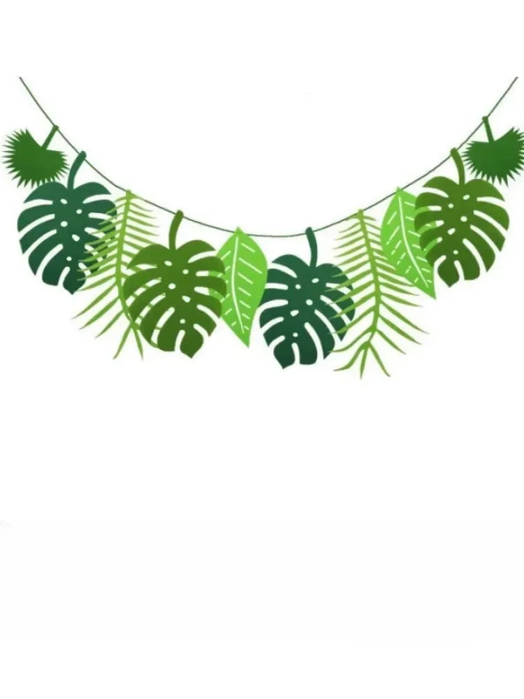 guirlande feuilles tropicales vertes monstera palmier mariage anniversaire noël décoration festive