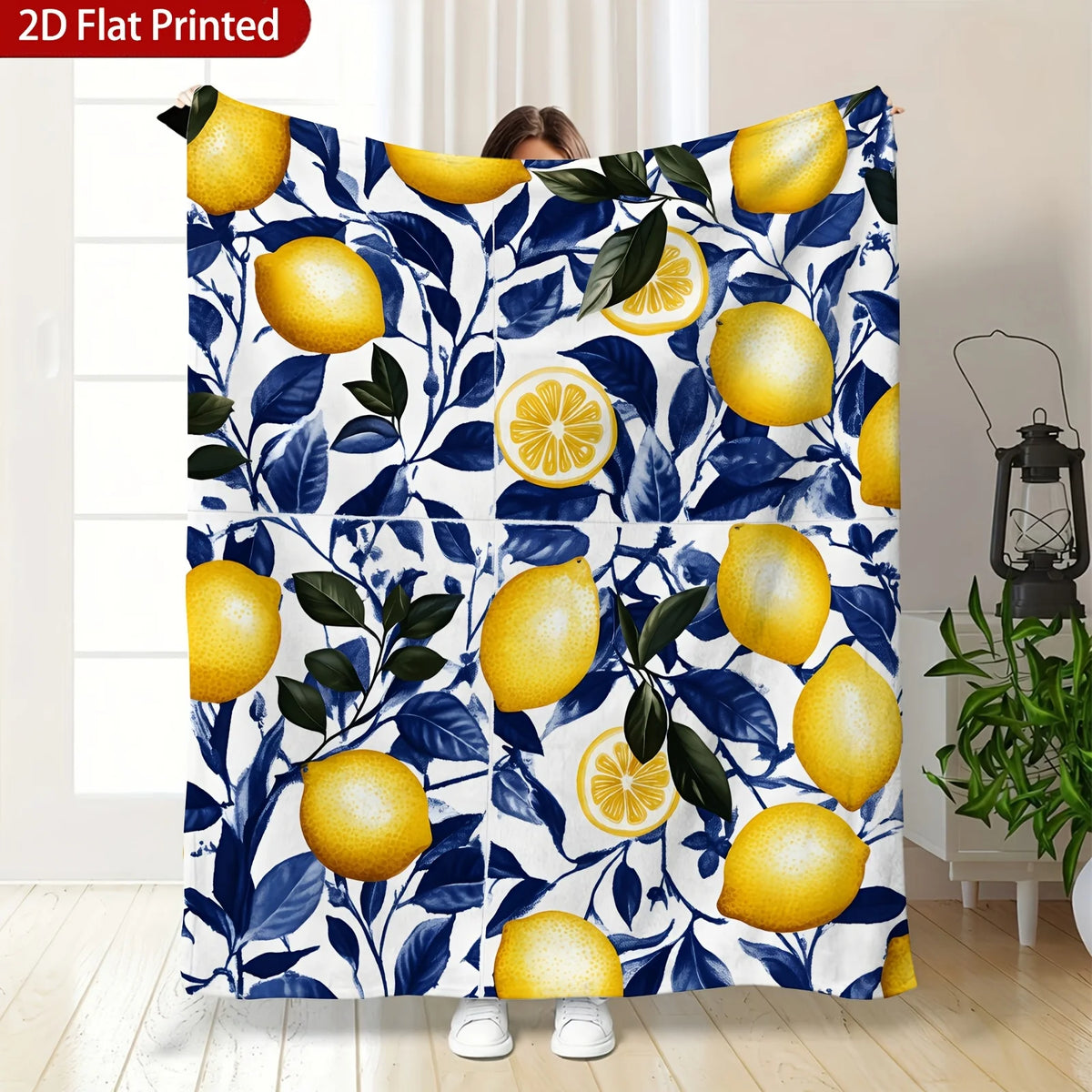 couverture flanelle imprimée citrons fleurs adultes hiver été moderne voyage hospitalière litôtel avion