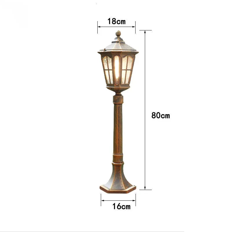 lampe sol vintage métal bronze noir led ip65 extérieure classique