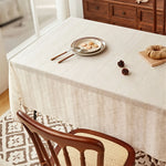 nappe boho chic lin texturé beige clair rayures horizontales extérieur mariage rustic festive