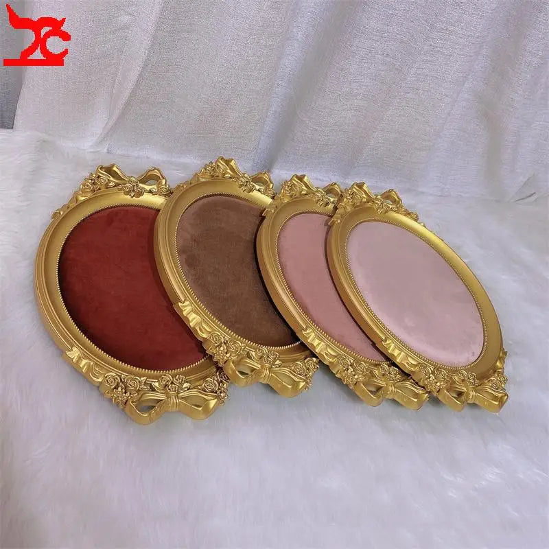 plateau présentation bijoux forme cadre photo doré velours couleur