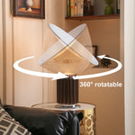 lampe table moderne verre transparent blanc base métal chambre coucher