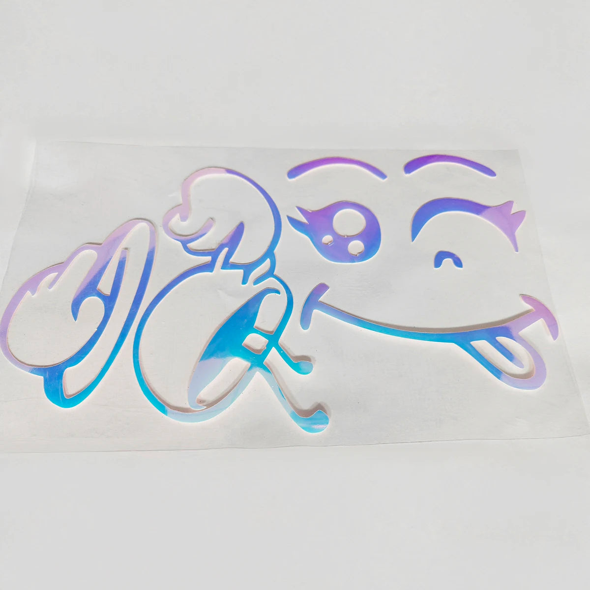 autocollants muraux souriant dessin animé violet bleu blanc modernes semi transparents chambre enfant decoration