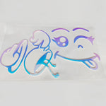 autocollants muraux souriant dessin animé violet bleu blanc modernes semi transparents chambre enfant decoration