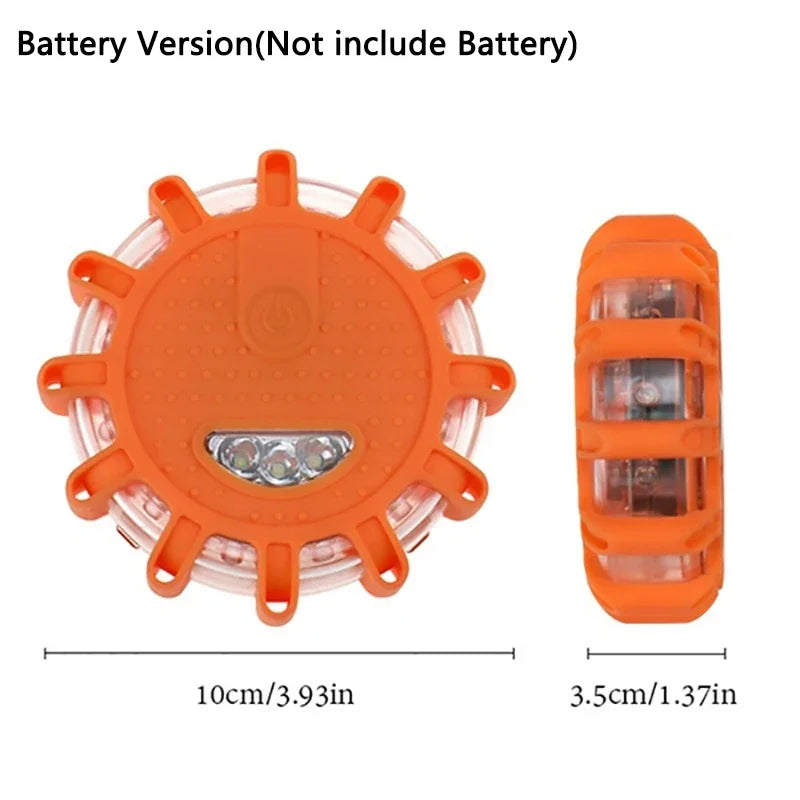 lampe sécurité orange led clignotante magnétique adhésif urgence voiture portable