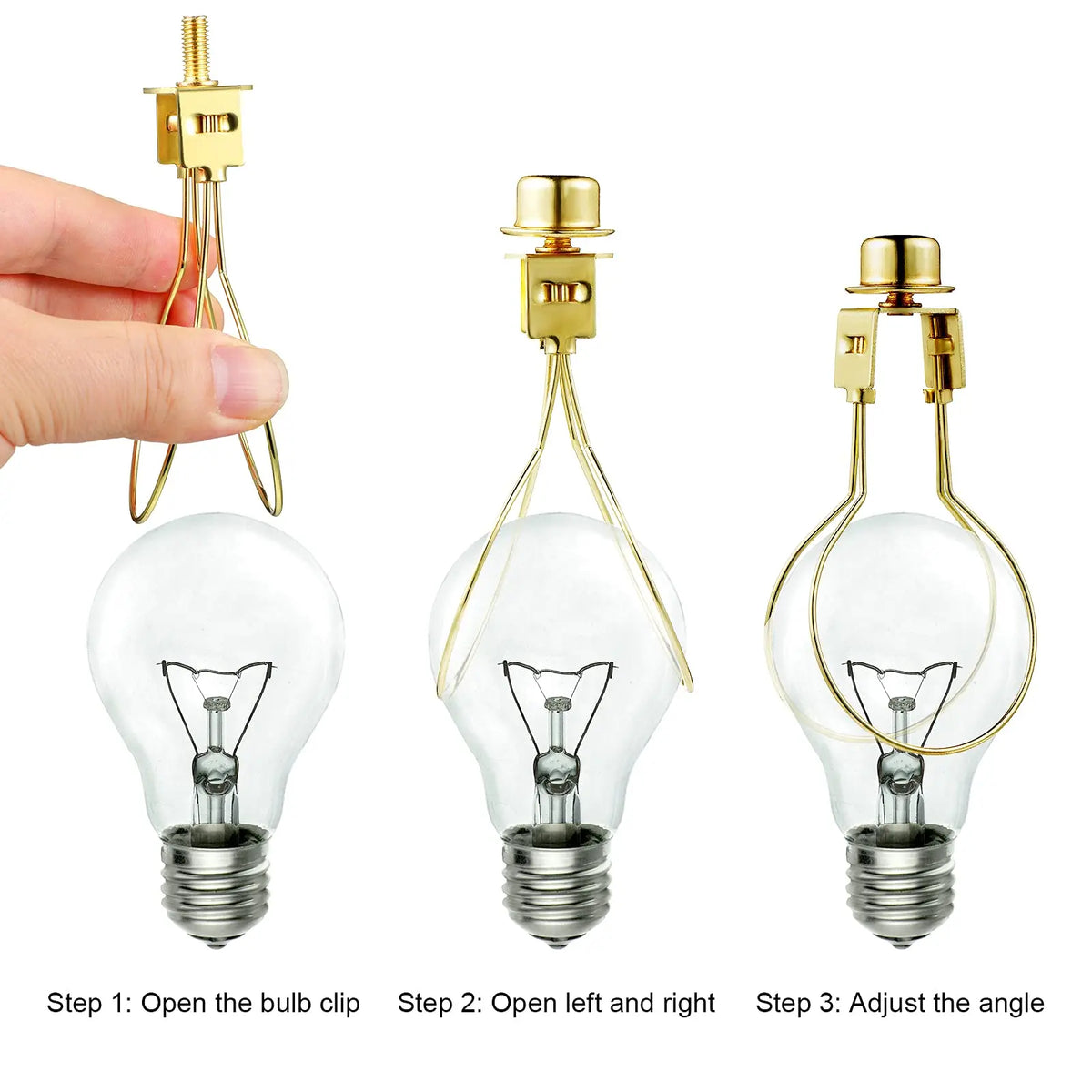 clips support ampoules or lisses modernes sécurité abat jour cuivre fer adjustable inclusion