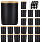 bougies parfumées marron translucides couvercle bambou moderne minimaliste étiquette souhaits flask huiles essentielles