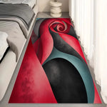 grand tapis salon moderne motif ondulé bleu beige noir doux polyester chambre intérieur maison