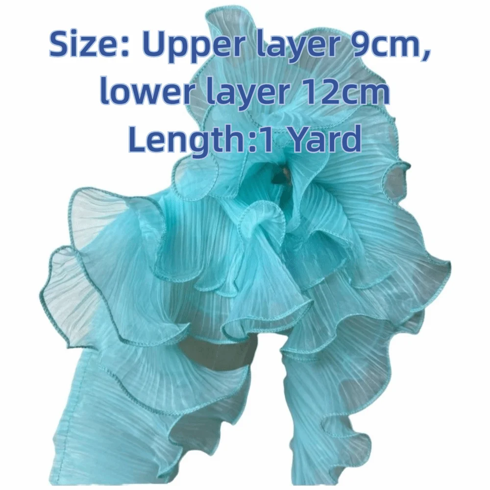 tissu plissé rose clair vert fluo bleu décoration élégante semi transparent fronces dentelle polyester