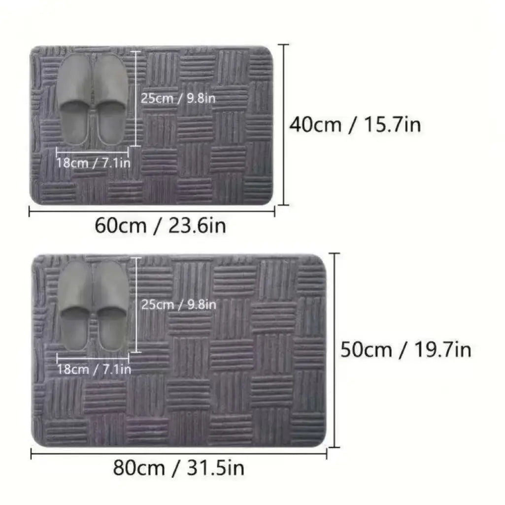 tapis bain gris clair rayures horizontales coton doux moderne absorbant