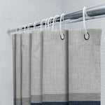 rideau douche moderne polyester blanc cassé gris foncé texture lin 180x180cm