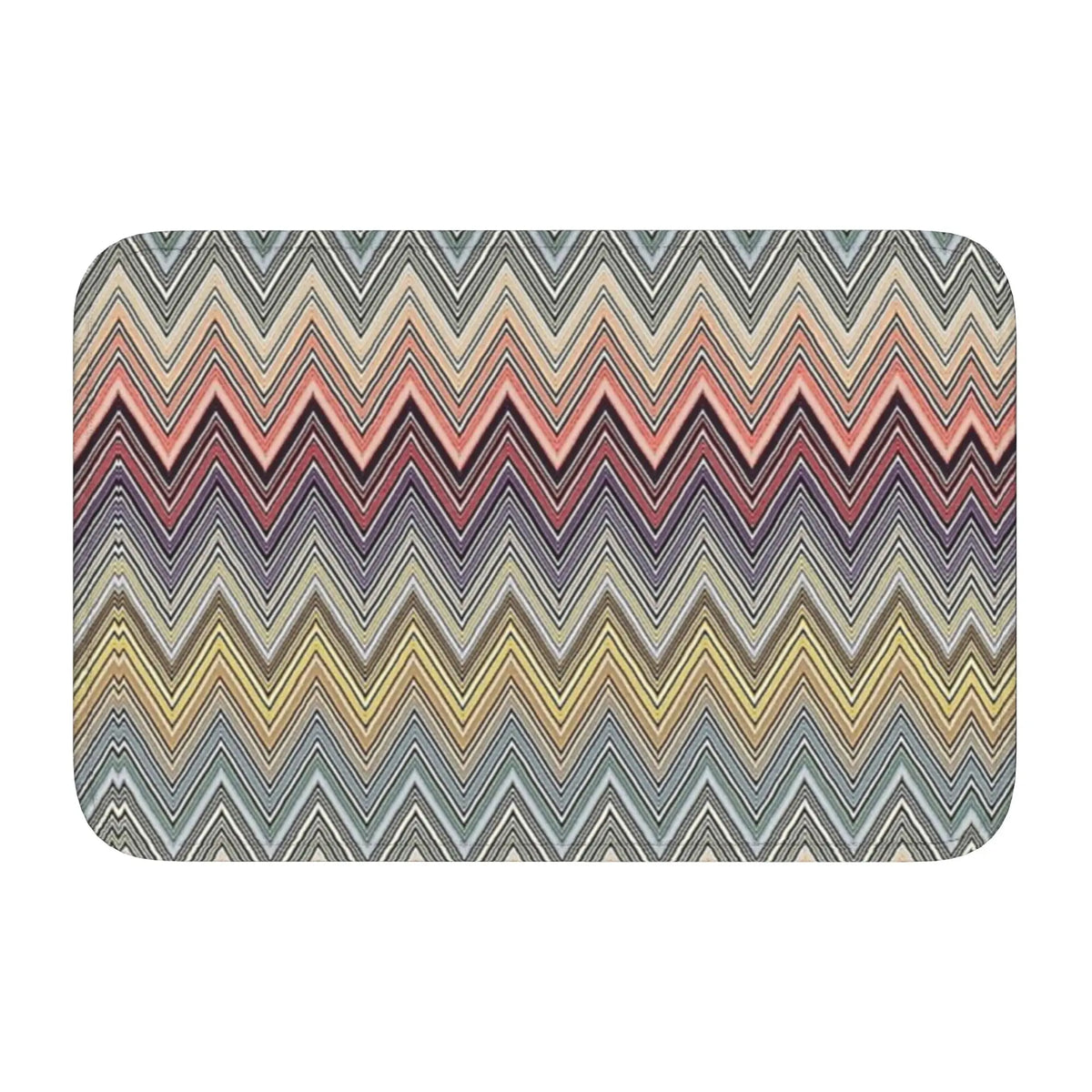 tapis moderne multicolore zigzag antidérapant polyester extérieur intérieur bain chambre