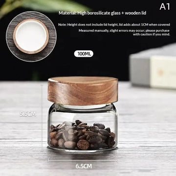 pot conserves verre transparent couvercle bois poignée moderne minimaliste almacenamiento alimentos