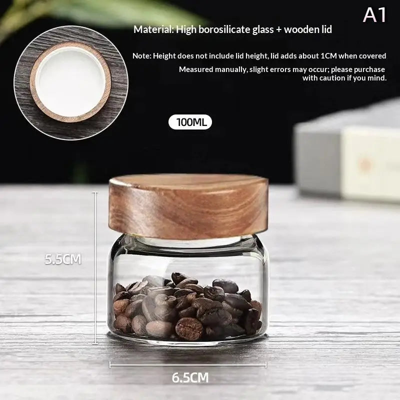 pot conserves verre transparent couvercle bois poignée moderne minimaliste almacenamiento alimentos
