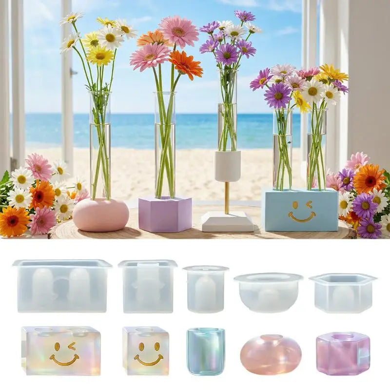 support fleurs silicone transparent tube lab animal compagnie moderne minimaliste