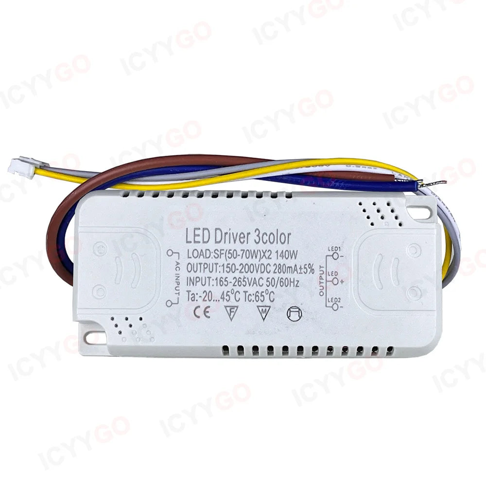 driver led tricolore 80w 100w 120w 140w 160w câbles blanc moderne