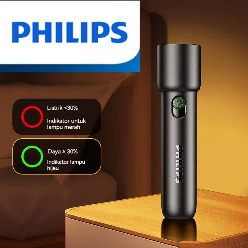 lampe torche noire led rechargeable résistante intensité défense camping