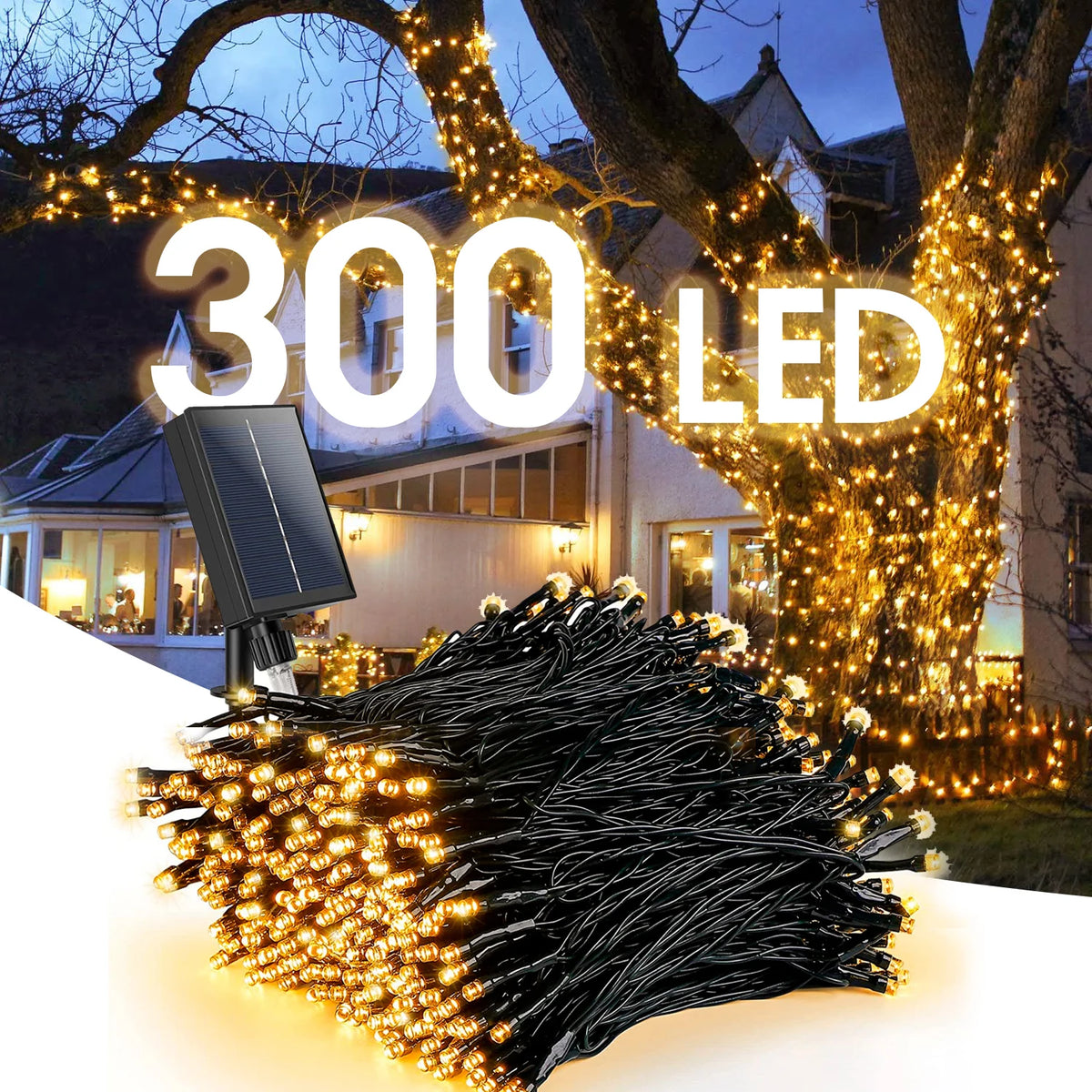guirlande lumineuse solaire 32m led rgb moderne clips noir