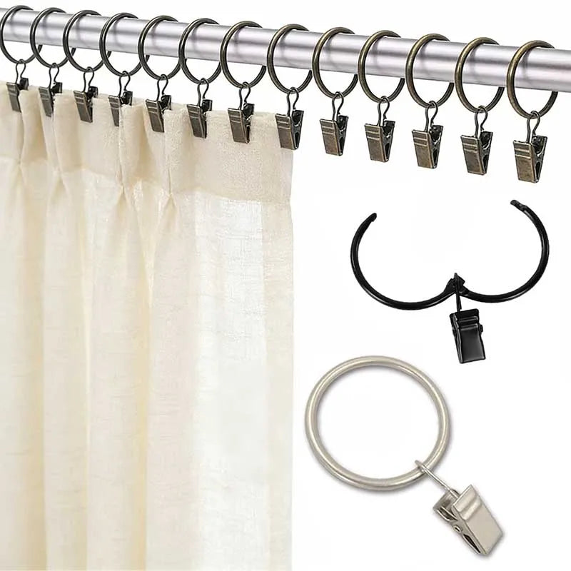 anneaux rideau pinces draperie moderne accessoires décoration intérieur métal noir