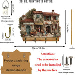 porte clés mural bois rural illustration maison poules décoratif clés bouteille ouverture vis fixations