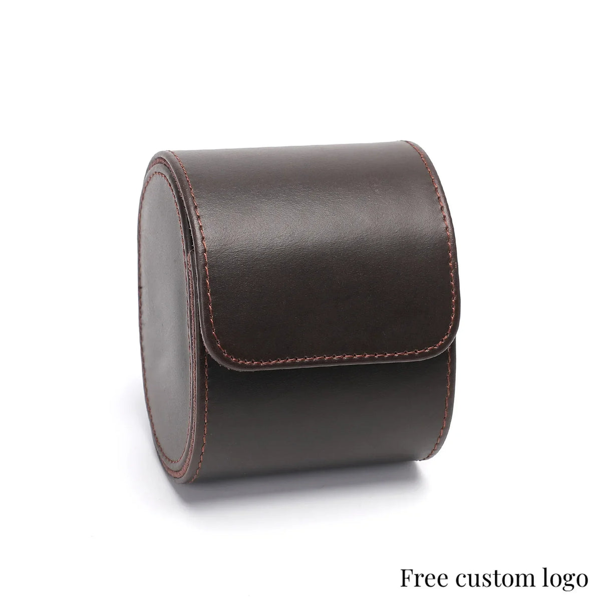 boîte rangement montres cuir velours marron clips métalliques places classique