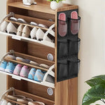 organisateur chaussures suspendu tissu mesh gris blanc noir utilitaire rangement porte mur voyage