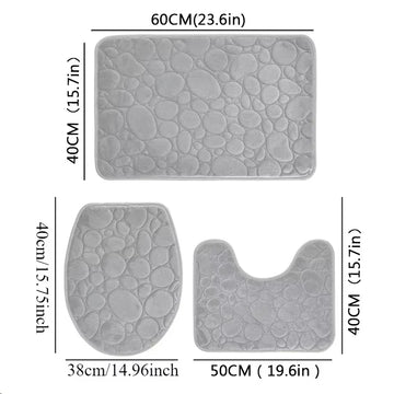 tapis bain gris texture cailloux moderne antidérapant absorbant salle bain