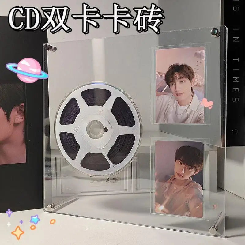cadre photo moderne transparent acrylique support cd clips rectangle affiches idoles postales decoration