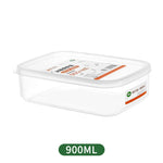 boîtes conservation alimentaires transparentes modernes poignées étiquettes fruits légumes viandes
