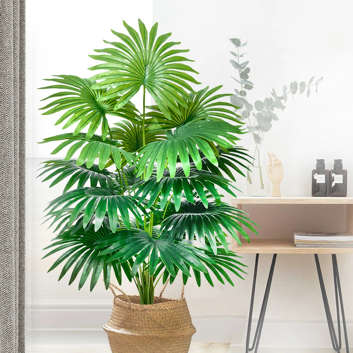 plante artificielle feuilles vertes modernes decoration intérieure pot exposition verte fanée sans fixation visible