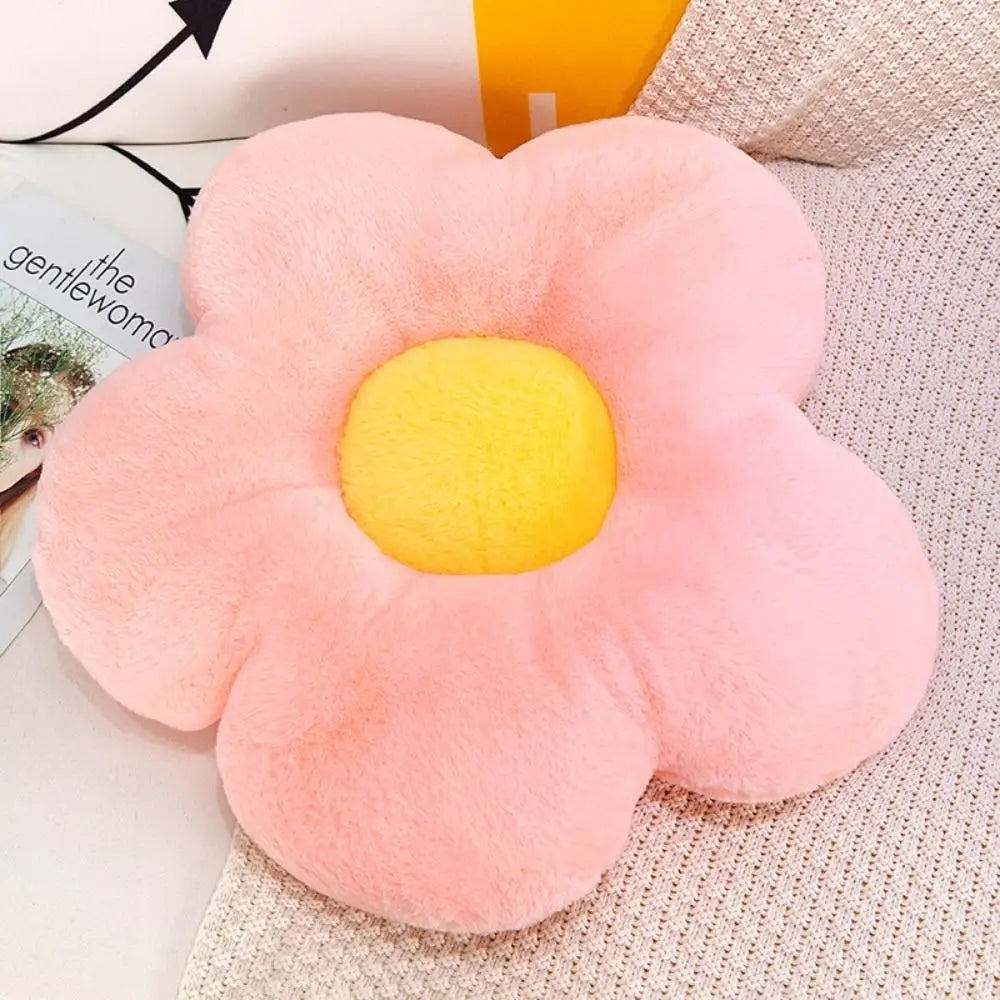 coussin fleur doux moelleux blanc noir vert jaune rose violet moderne enfant 35cm