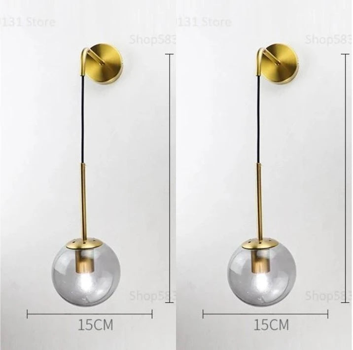 lampe murale moderne or transparent fixée mur ampoule led 220v 249lm 3ans garantie