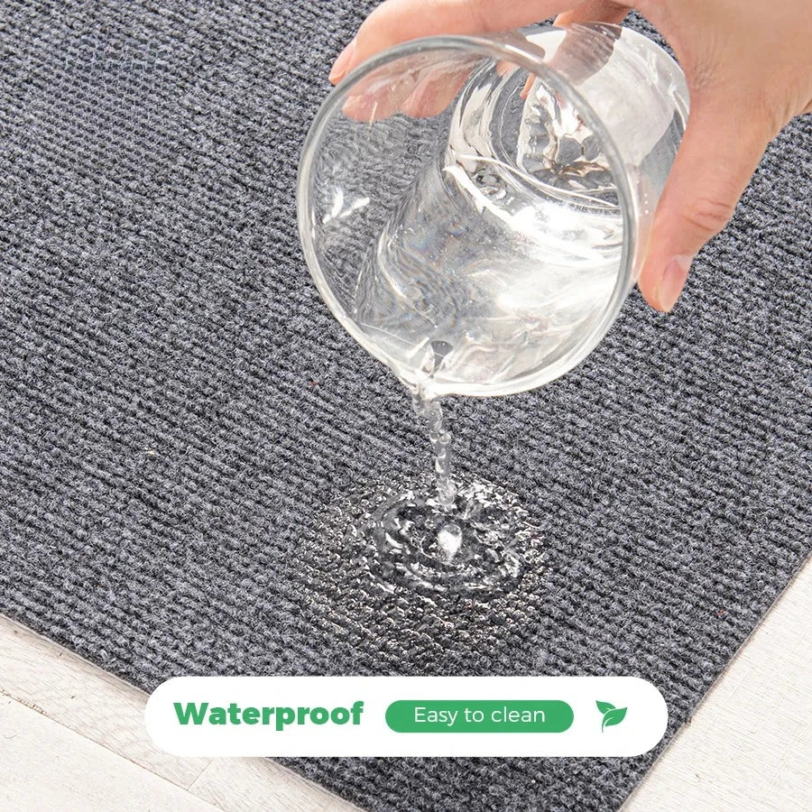 tapis adhésif gris foncé texture tissée moderne antidérapant 40cm 100cm x200cm x300cm