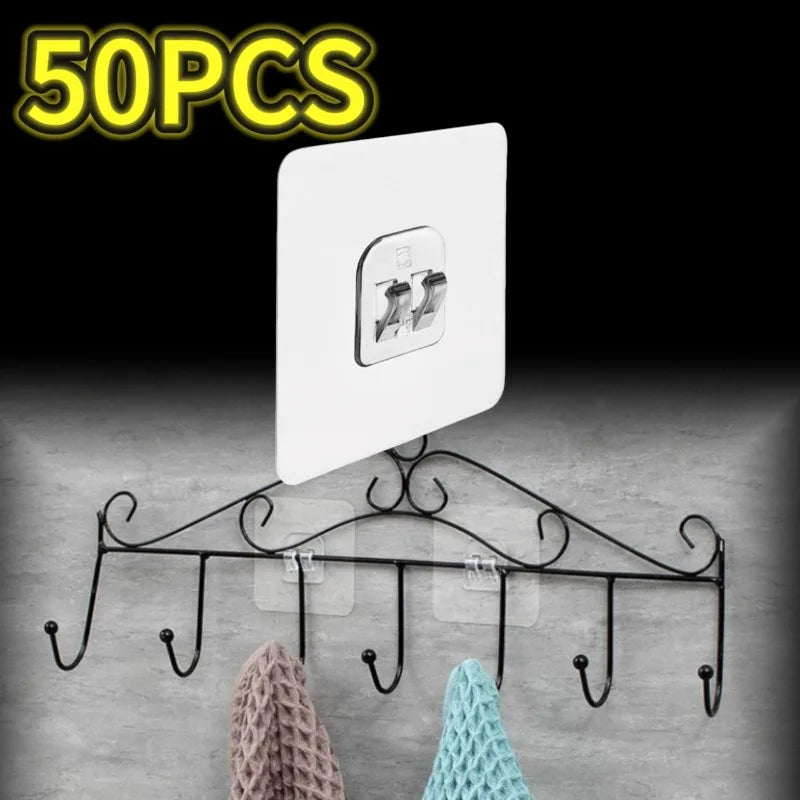 porte savon mural noir double crochet adhésif transparent moderne pvc salle bain cuisineHooks