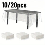 nappes jetables transparentes modernes 180cm lisses motifs carrés minimaliste fêtes empilées